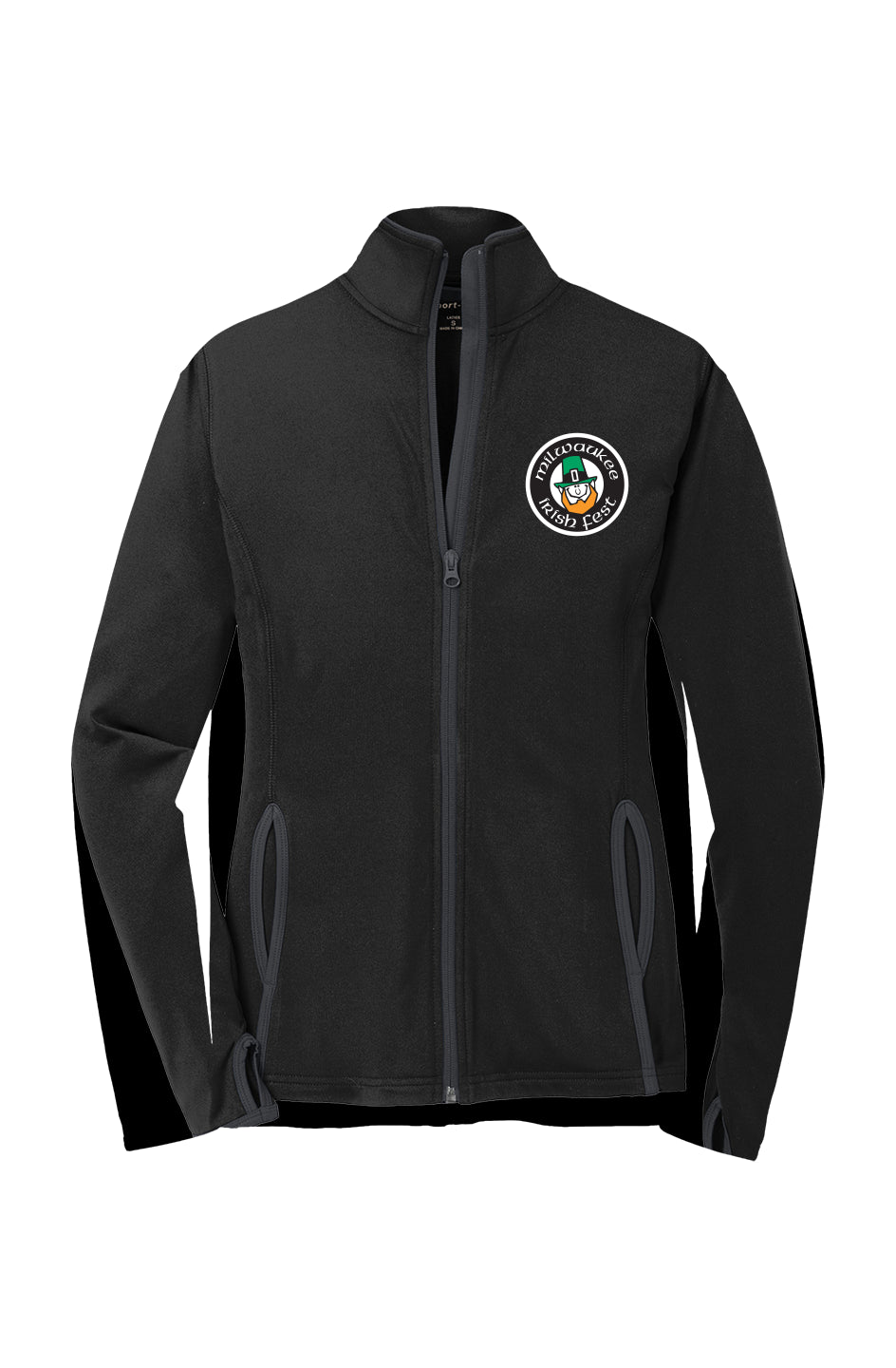 Irish Fest Mens Black Zip-Up Jacket